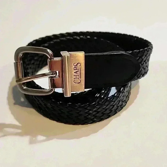 Chaps Accessories - Chaps Womens Med black braided leather belt 26-28” black 1 1/4” O727444
